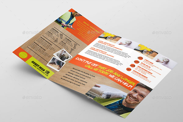 Handyman and Plumbing Trifold Brochure Template