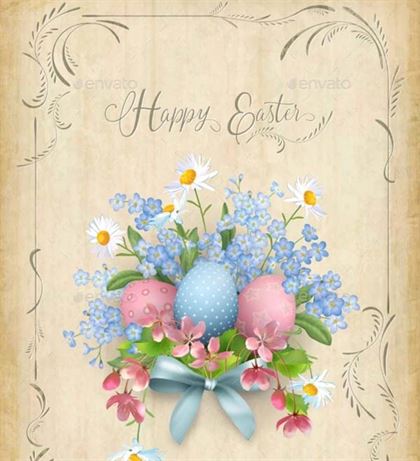 Happy Easter Card Design Template