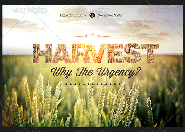 Harvest Urgency Church Postcard Template