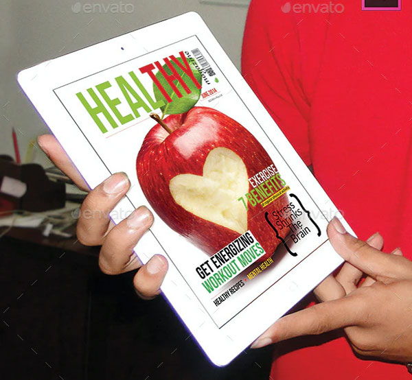 Healthy Food Magazine Tablet Template