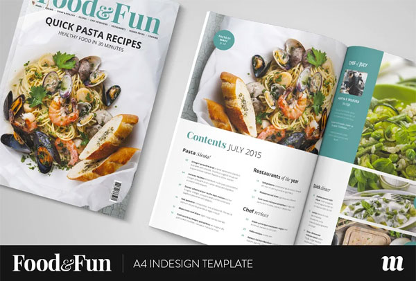 Healthy Food&Fun Magazine InDesign Template