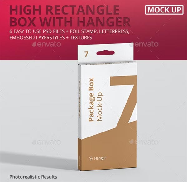 High Rectangle Package Box Mock-Up