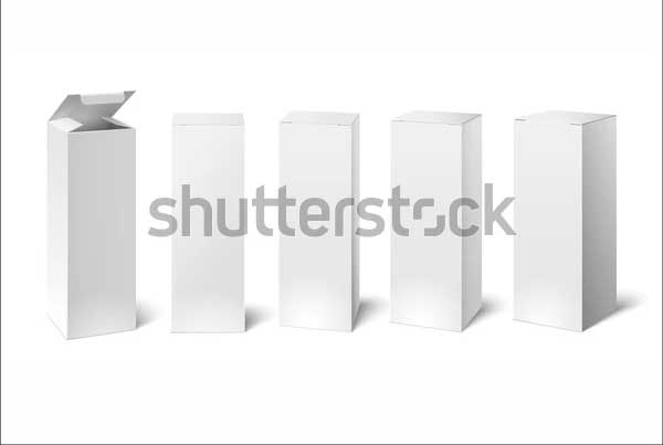 High White Cardboard Box Package Mockup