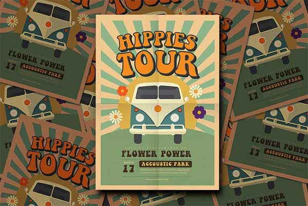 Hippies Party Flyer Templates