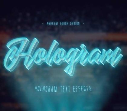 Hologram Text Effects Photoshop Actions 