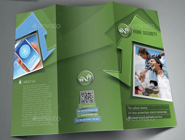 Home Care Security Trifold Brochure Template