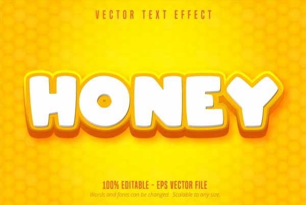 Honey Text Cartoon Style Editable Text Effect
