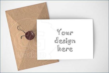 Horizontal Card and Envelope Mockup Template