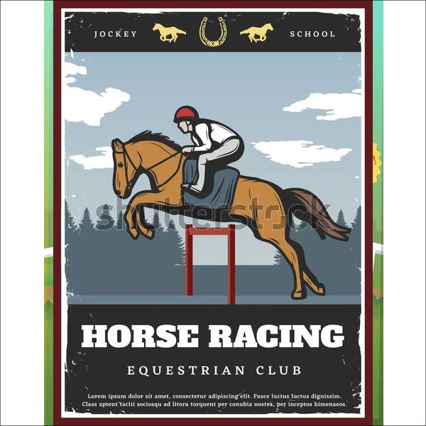Horse Racing in Vintage Flyer