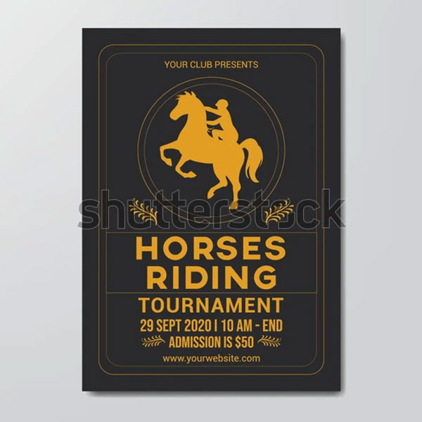 Horses Racing Tournament Flyer Template