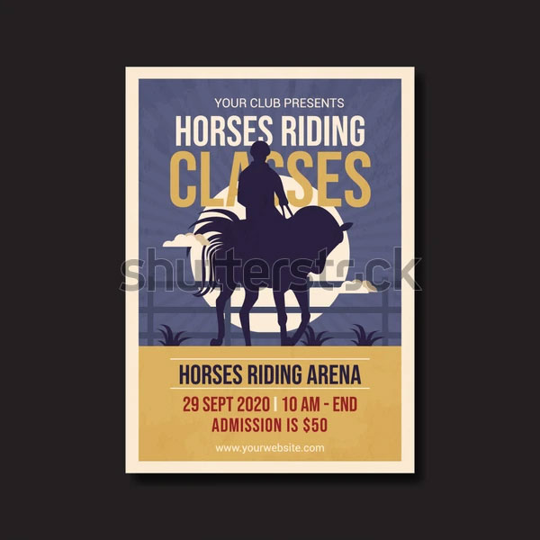 Horses Riding Classes Flyer Template
