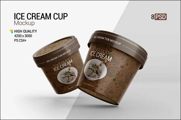 Ice Cream Cup Mockup Template