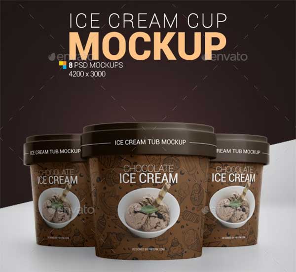 Ice Cream Cup Mockup