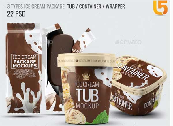 Ice Cream Packages MockUp Bundle