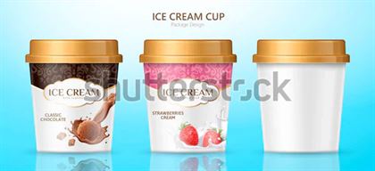Ice cream cup package design Mockup
