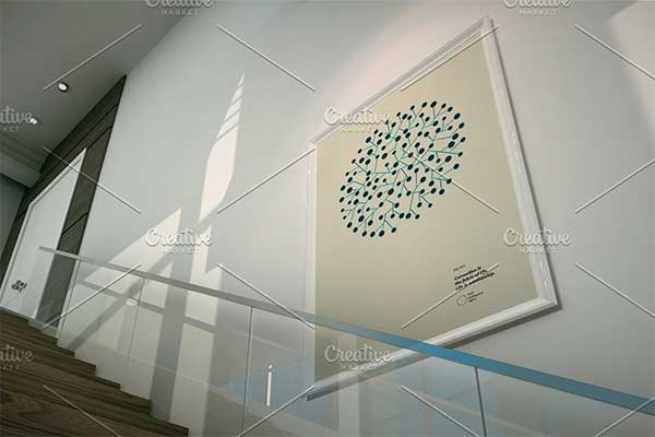 Indoor Wall Poster Mockup Template
