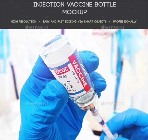 Injection Vaccine Bottle Mockup
