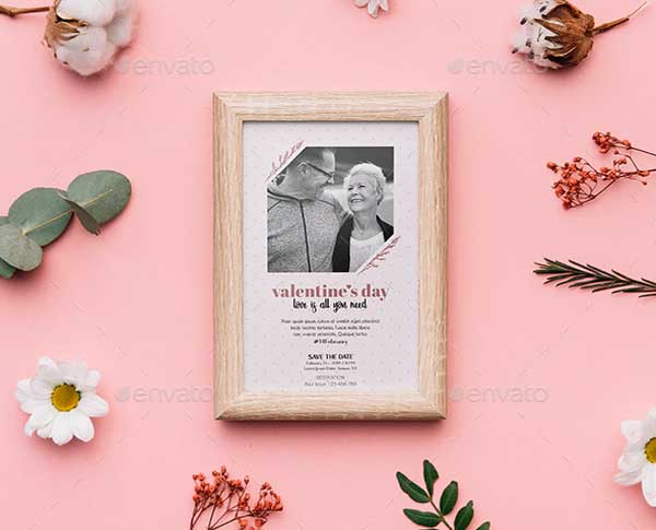 Invitation & Greeting Card Template for Valentines Day