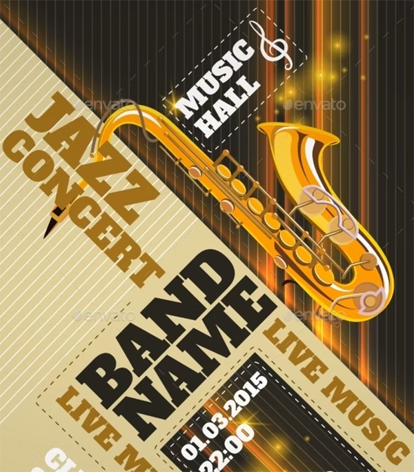 Jazz Concert Poster Design Template
