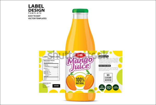 Juice Bottle Label Package Templates