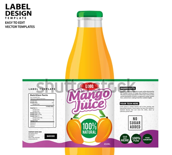 Juice Bottle Label Template Design