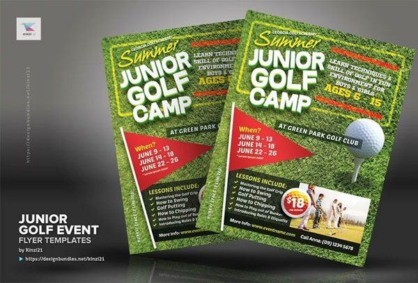 Junior Golf Event Brochure Templates