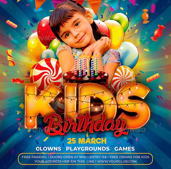 Kids Birthday Invitation Flyer Templates | Free & Premium Downloads