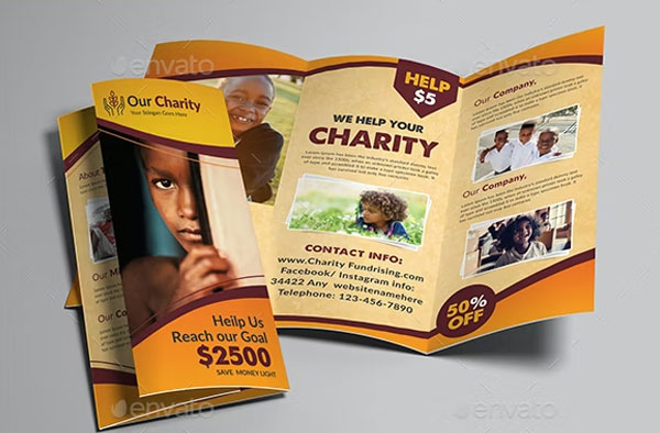Kids Charity Fundraisers Trifold Brochure Design