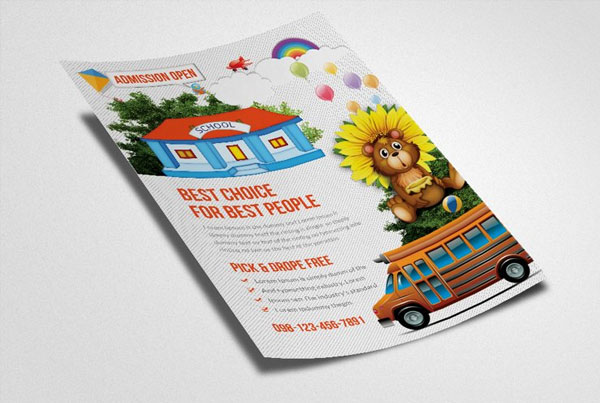 Kids School Admission Open House Flyer Template