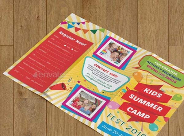 Kids Summer Camp Trifold Brochures