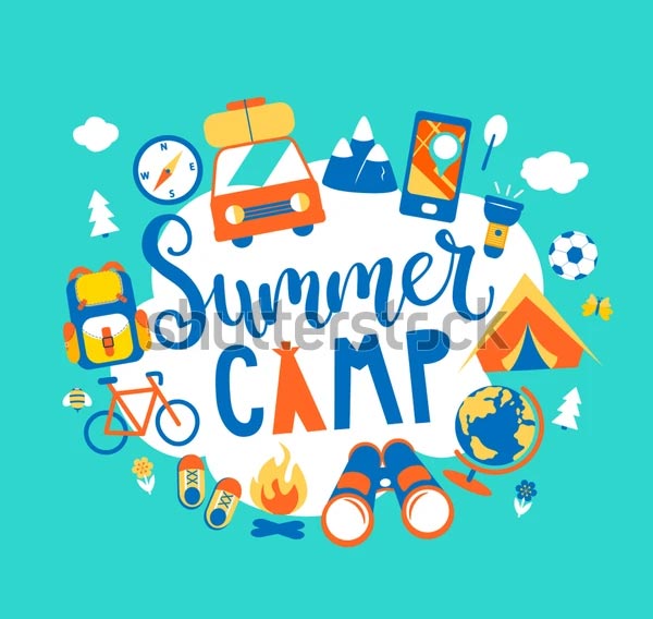 Kids Summer Vector Camp Trifold Brochure