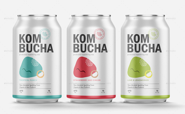 Kombucha Juice Bottle Label Templates