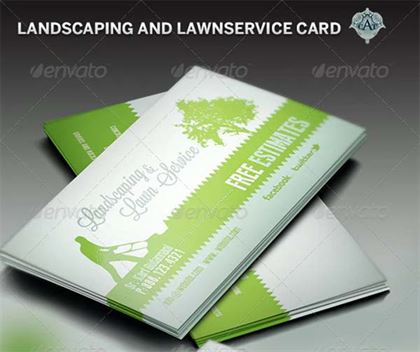 Landscaping and Lawn Business Card Template