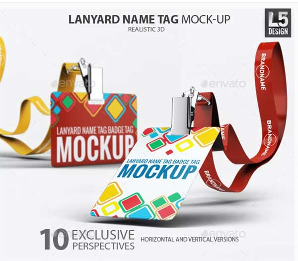 Lanyard Name Tag Badge Mockup