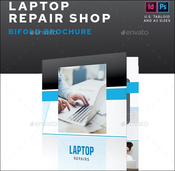 Laptop Repair Shop Bifold Brochure