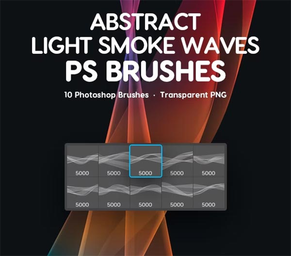 Light Smoke Waves Photoshop Brushes