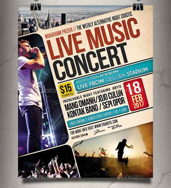 Live Concert Flyer & Poster Template