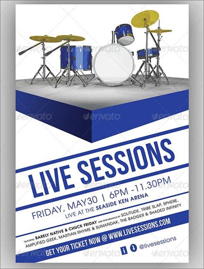 Live Session Concert Poster Template