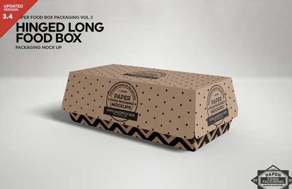 Long Sandwich Box Mockup