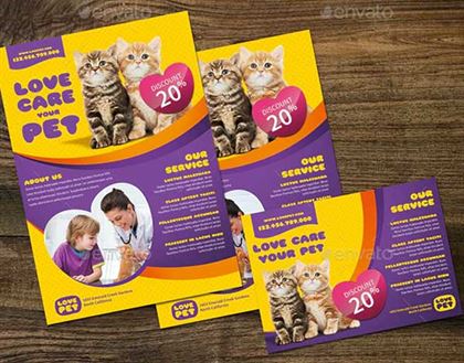 Love Care Pet Shop Flyer PSD Template