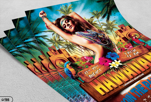Luau Beach Party Flyer Template