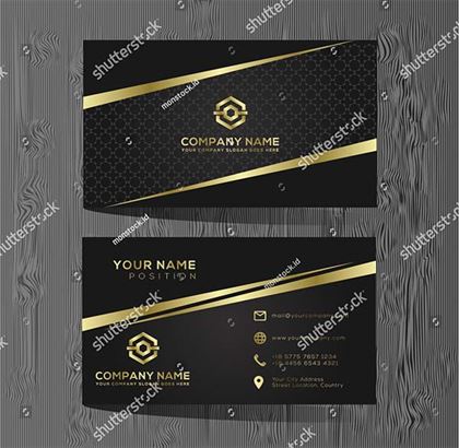 Luxury and Elegant Black Gold Business Cards