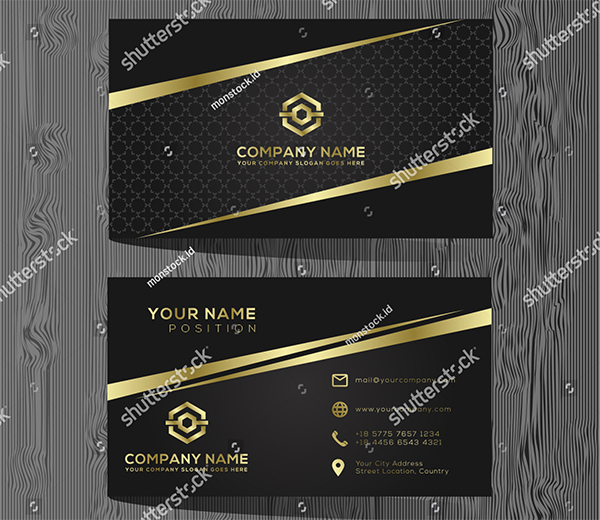 Luxury and Elegant Black Gold Business Cards