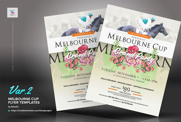 Melbourne Cup Horse Racing Flyer