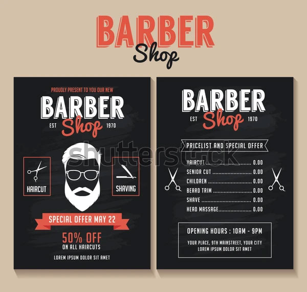 Men Barber Shop Flyer Template