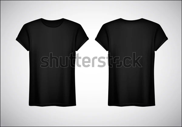 Men black T-shirt Realistic Mockup