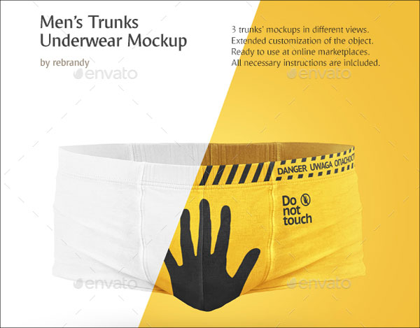 Men's Trunks Underwear Boxer Mockup