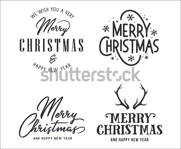Merry Christmas and Happy New Year Logo Templates