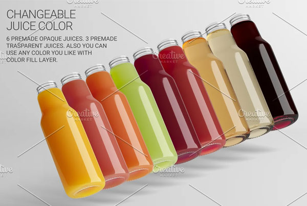 Milk and Juice Bottle Mockup Design