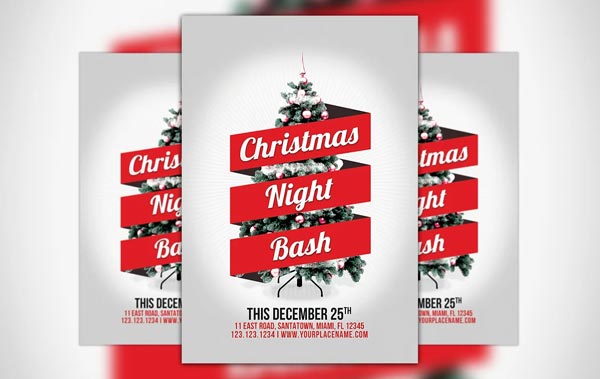 Minimal Christmas Night Bash Flyer Template